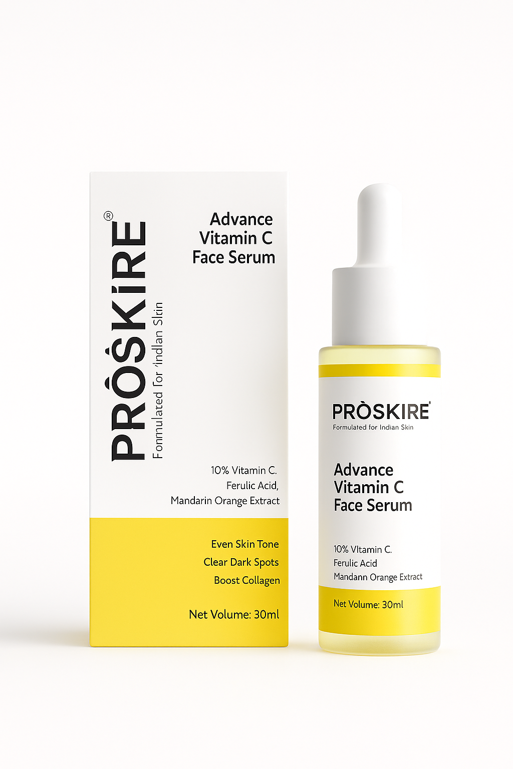 Proskire Advanced Vitamin C Face Serum for Dark Spots, pigmentation, Glow & Clear Skin (30 ml)